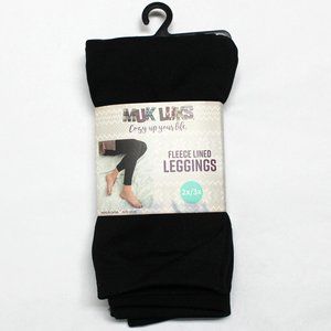 New 1 Pair Muk Luks Fleece Lined Black Size 2x/3x Leggings NWT